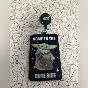 Star Wars Grogu Badge Reel ID Holder - Black & Green